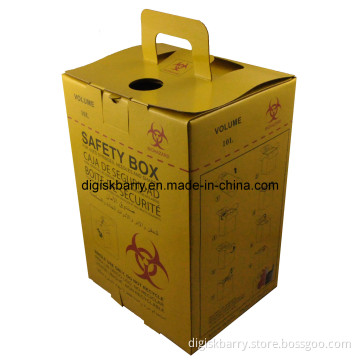 10L Safety Box for Hospital Used Syringes, Sharps (Yellow Color)
